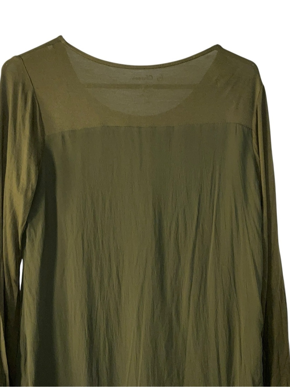 Chico's Olive Green Asymmetric Long-Sleeve Tee - Picture 7 of 7